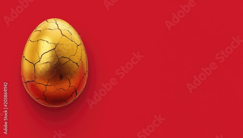 Cracked floating golden Eas...