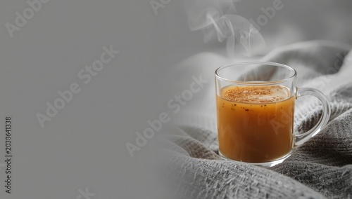 Glass of hot aromatic masal...