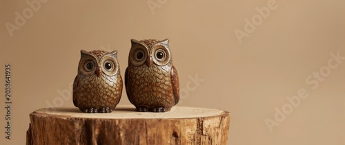 Detailed ceramic owl figuri...