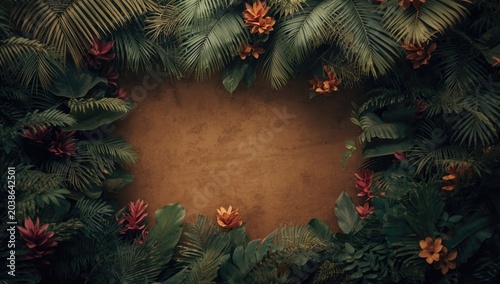 dense jungle style plant wa...