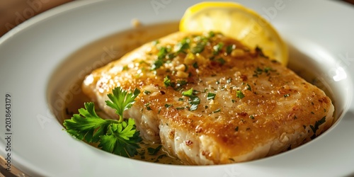Cooked haddock fillets serv...