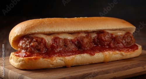 Delicious meatball sub sand...