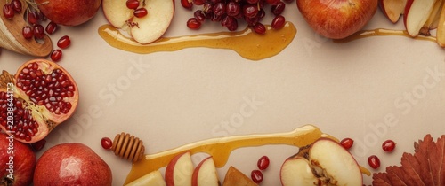 Flat lay of Jewish New Year...