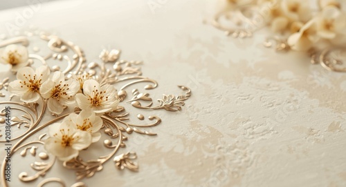 Elegant floral ornament wit...