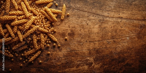 Golden crop heap on texture...