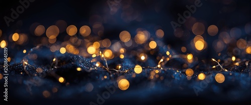 Golden glitter bokeh lights...