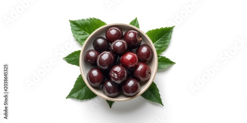 Dark purple jamun with gree...