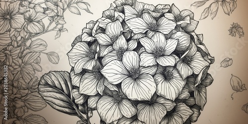 Detailed hydrangea flower i...