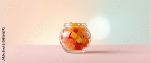 Glass container holding vib...