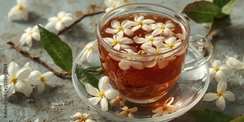 Floral jasmine tea with lea...