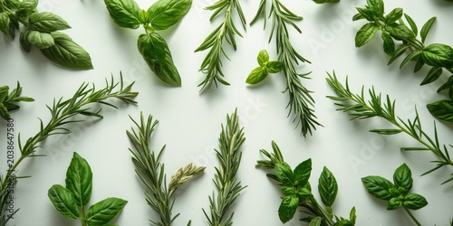 Fresh fragrant herbs arrang...