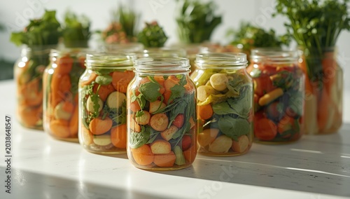 Glass jars filled with orga...