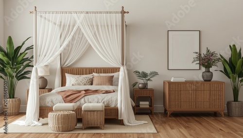 Comfortable bedroom interio...
