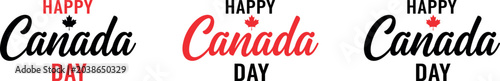 Happy canada day typography festive lettering designs for july 1st celebrations