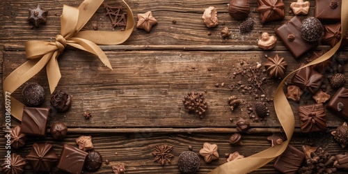 Handmade chocolates placed ...