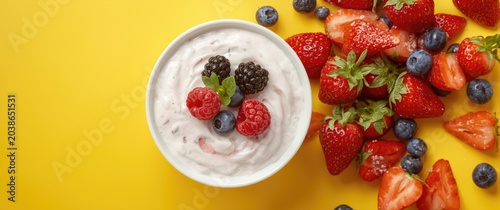 Creamy mixed berry yogurt w...