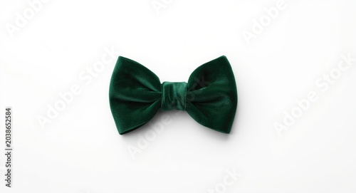 Elegant green velvet bow de...