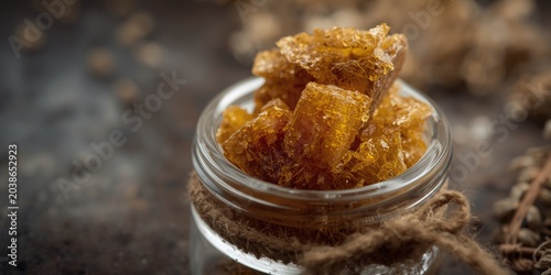 Glass container holding fra...