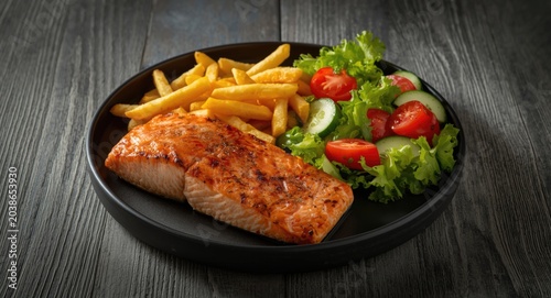 Grilled salmon fillet serve...