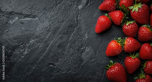 Fresh strawberries displaye...