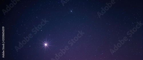 Dark night sky featuring tw...