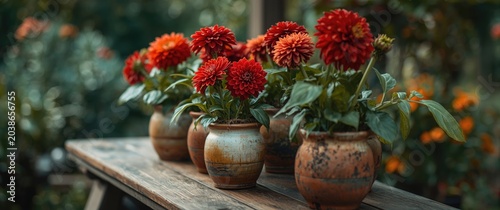 Decorative pots filled with...