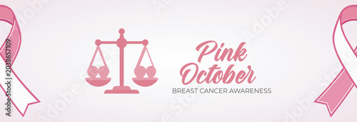 Photos Pink October Breast Cancer Awareness Social Media Banner and Cover Template