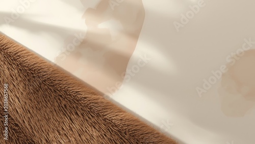 Gentle shadow on brown faux...