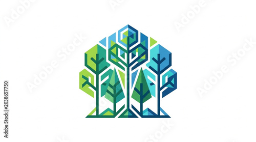 Geometric Forest Logo Design.