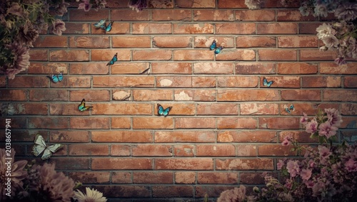 Enchanting vintage brick wa...