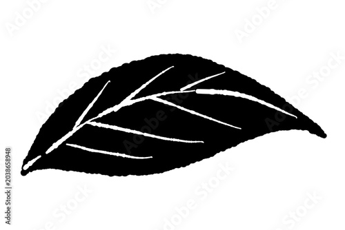 Tableau sur toile Monochrome Single Peppermint Leaf Vector