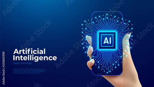 Tableau sur toile Cyber security and protection using AI