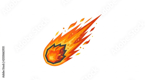 Photography Fiery meteor streaking across the sky illustration.