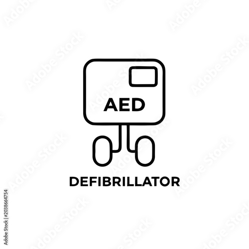 Defibrillator AED Line Art Icon Vector