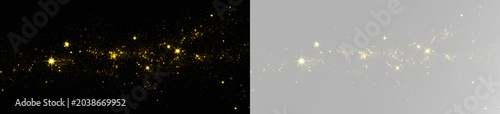 Gold glitter particles glowing background for luxury backdrop, overlay gold glitter PNG