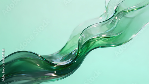 Flowing green ribbon gradient