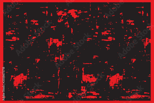 Abstract Red Grunge Texture Background with Black Distressed Pattern Modern Urban Design
