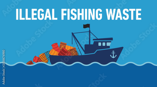 Foto Pollution from Illegal Fishing Waste Dumped into Ocean