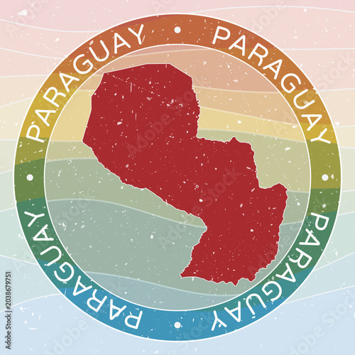 Tableau sur toile Vintage Paraguay Round Logo