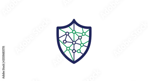 Shield with molecular structure design.