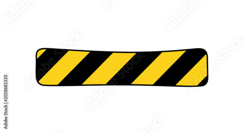 Short thick yellow and black caution tape bar.