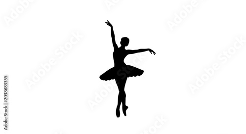 Silhouette of Female Ballet Dancer.
