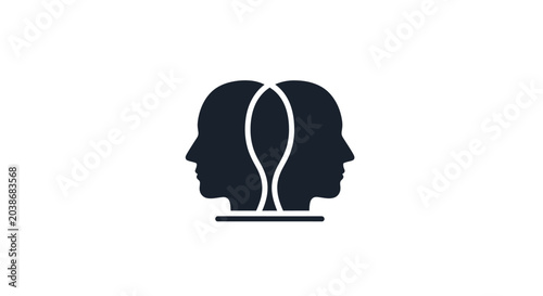 Silhouette of two heads facing opposite directions.
