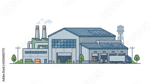 Quadro su tela Industrial Factory Building Structure.