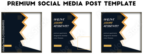 Tableau sur toile Luxury Beachfront Real Estate Instagram Carousel Template isolated transparent b