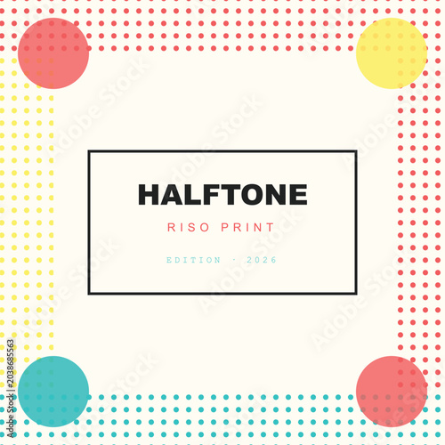 Risograph Halftone Print Border