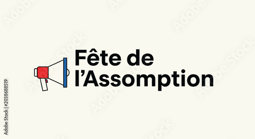 Cuadro en lienzo Assumption Day Announcement Graphic with Megaphone Icon