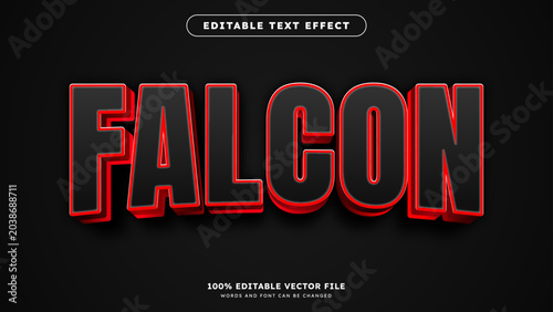 Black and red bold text style with realistic texture and embossed effect