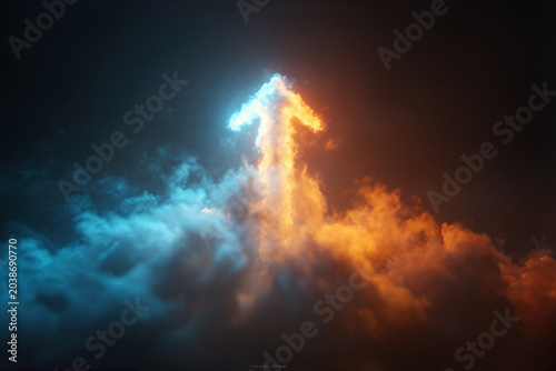Dynamic Growth Opportunities Illustrated by Fiery Upward Arrow Formed in