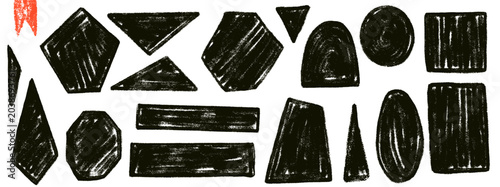 Bild auf Leinwand Quote boxes shapes in heavy crayon or ink with handmade grunge texture